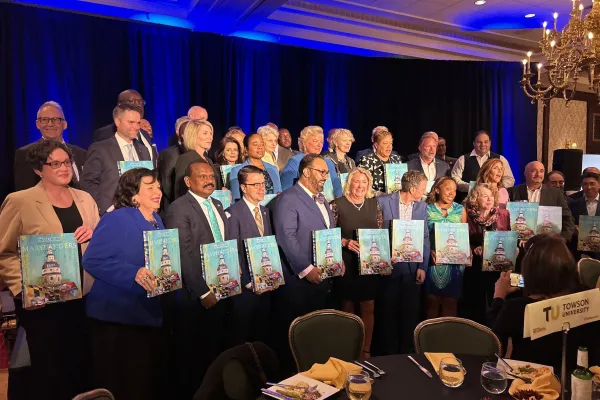 President Donna S. Edwards next to other Influential Marylander award recipients.