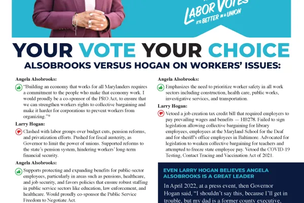 Angela Alsobrooks vs. Hogan. Your Vote, Your Choice